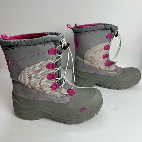 The North Face Alpenglow Winter Boots Big Kids Size 7 or EU 39 Pink Gray Grey - Picture 2 of 9